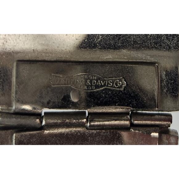 Vintage Whiting Davis Bracelet & Clip Earrings Faceted Hematite Silver Tone - Picture 7 of 13